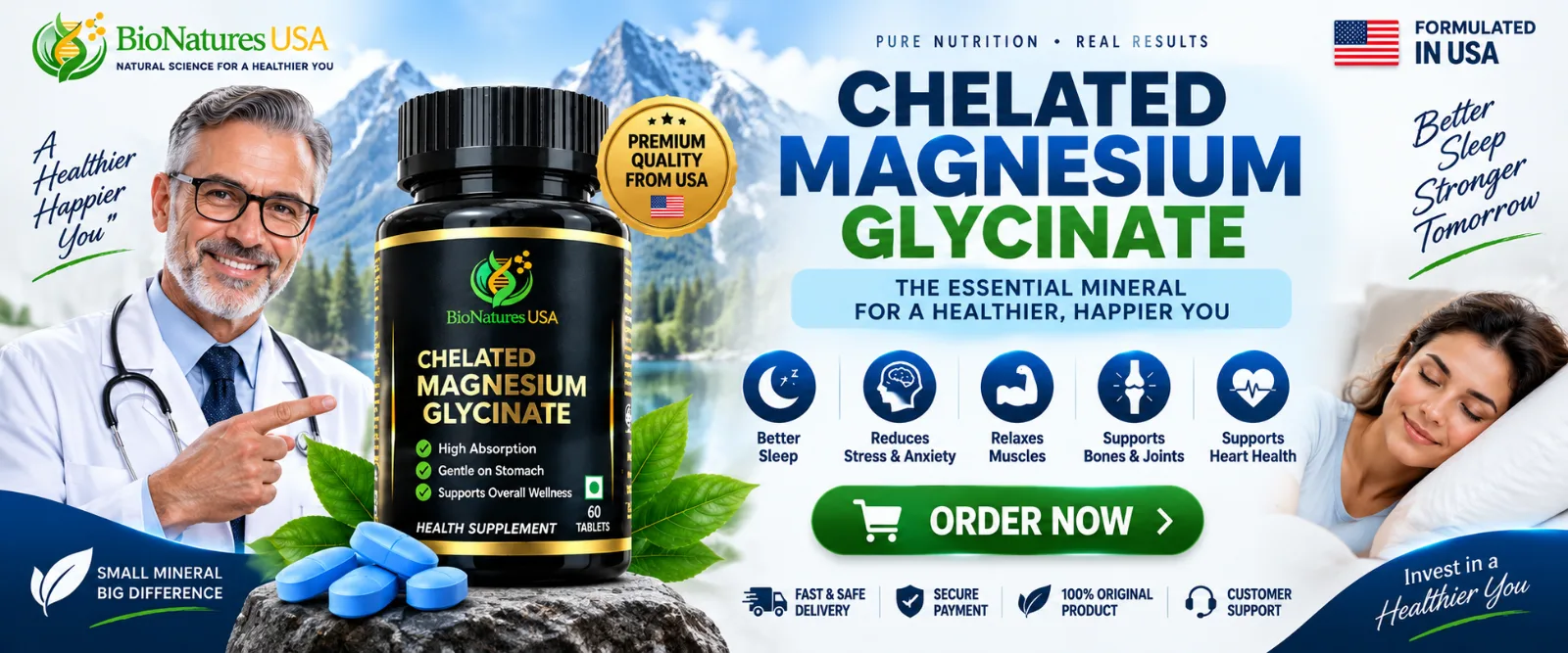 Magnesium - Glycinate (60 tablets)