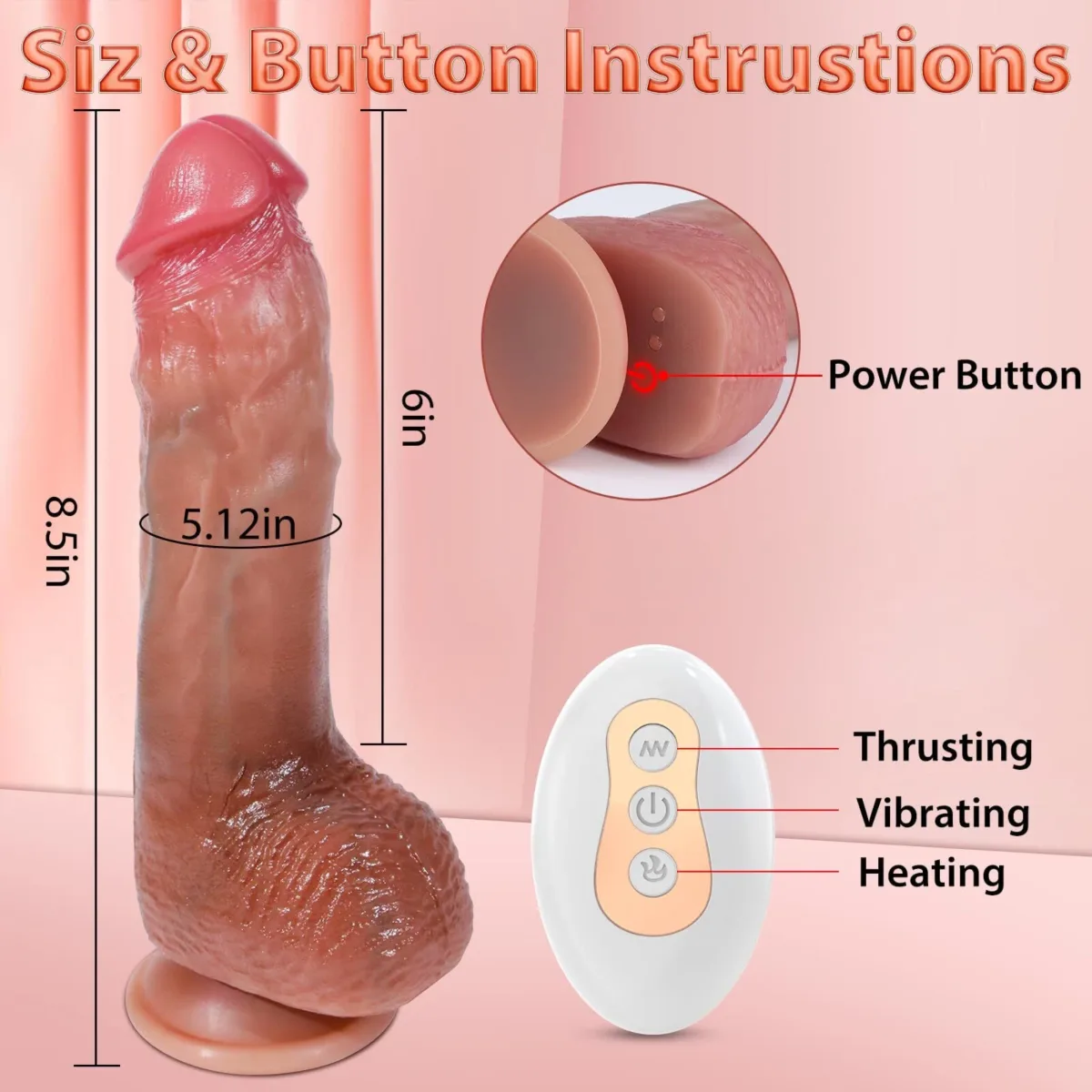 Realistic Thrusting + Vibrating Dildo — image 4