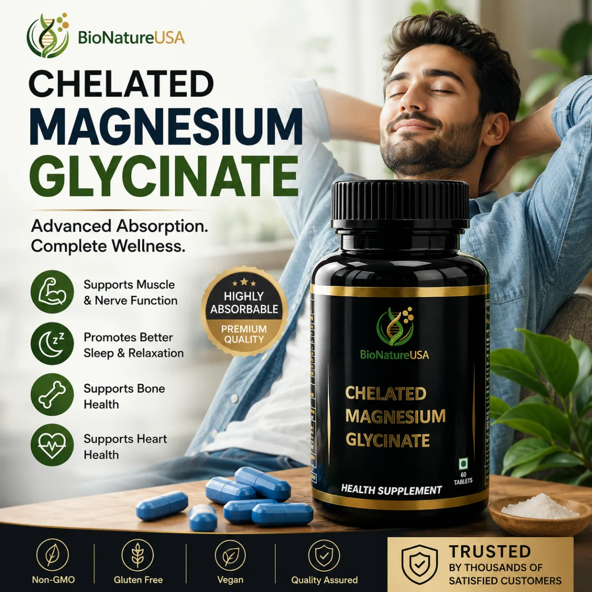 Magnesium - Glycinate (60 tablets)